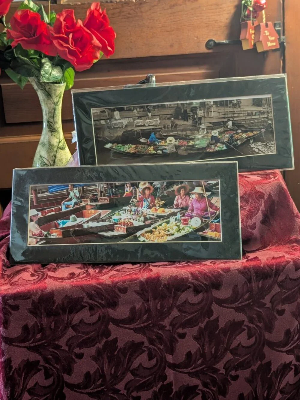 Asian Art prints set of 2 - River Floating Market